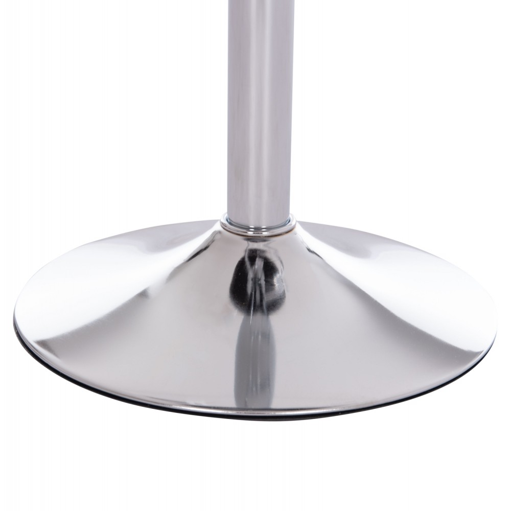 Σκαμπό μπαρ "REA" από τεχνόδερμα/μέταλλο σε χρώμα μαύρο/χρωμίου 54x47x96