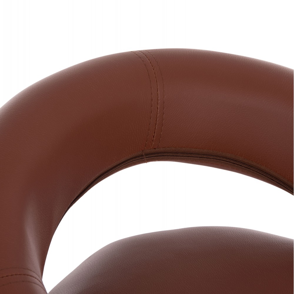 Σκαμπό μπαρ "REA" από τεχνόδερμα/μέταλλο σε χρώμα καφέ/χρωμίου 54x47x96