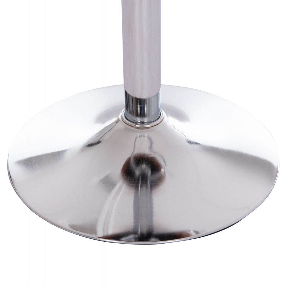 Σκαμπό μπαρ "REA" από τεχνόδερμα/μέταλλο σε χρώμα καφέ/χρωμίου 54x47x96