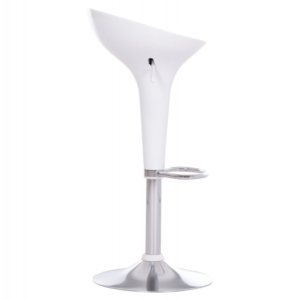 Σκαμπό μπαρ "DAISY" από ABS/μέταλλο σε χρώμα λευκό/χρωμίου 44x38x85