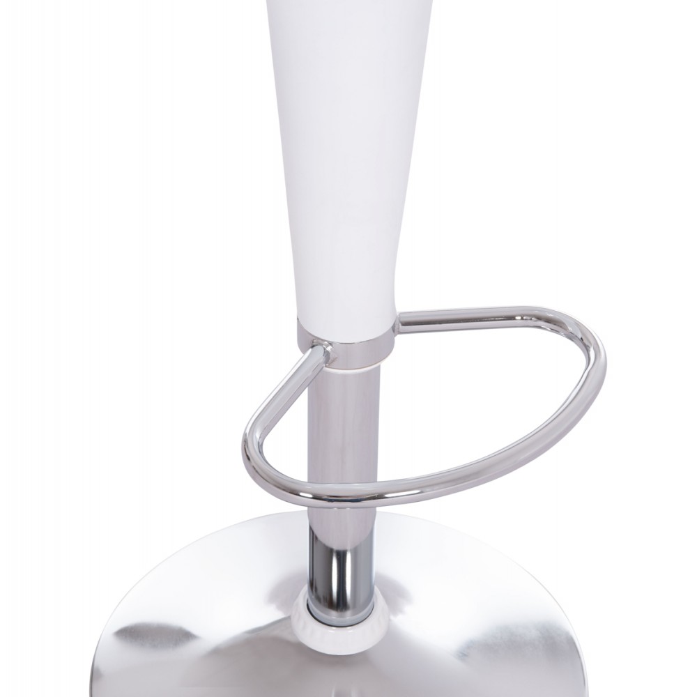 Σκαμπό μπαρ "DAISY" από ABS/μέταλλο σε χρώμα λευκό/χρωμίου 44x38x85