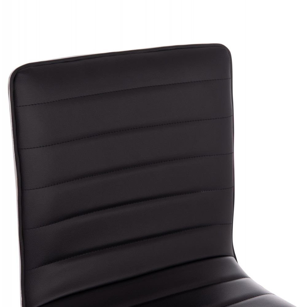 Σκαμπό μπαρ "NEXUS" από τεχνόδερμα/μέταλλο σε χρώμα μαύρο/χρωμίου 43x47x116