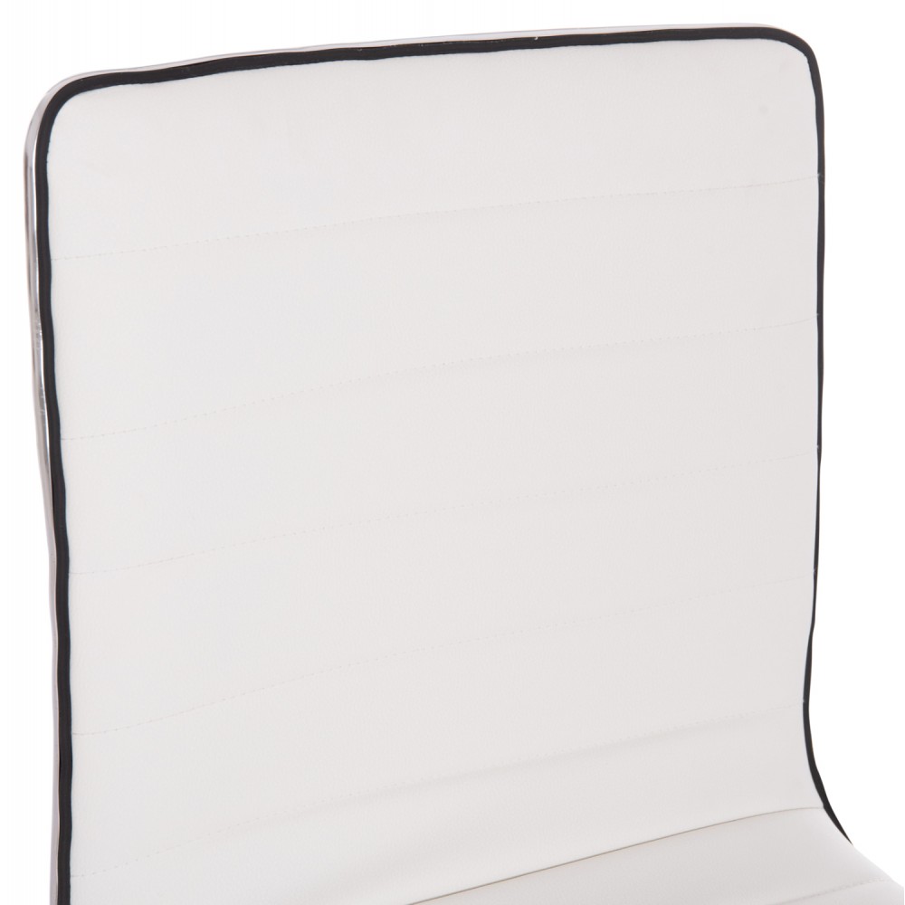 Σκαμπό μπαρ "NEXUS" από τεχνόδερμα/μέταλλο σε χρώμα λευκό/χρωμίου 43x47x116