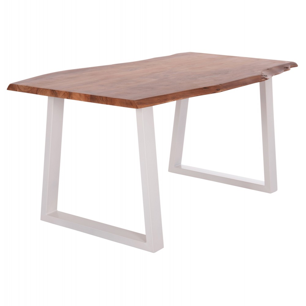 Τραπέζι "MONTANA" από ξύλο/μέταλλο σε χρώμα φυσικό/λευκό 160x90x77