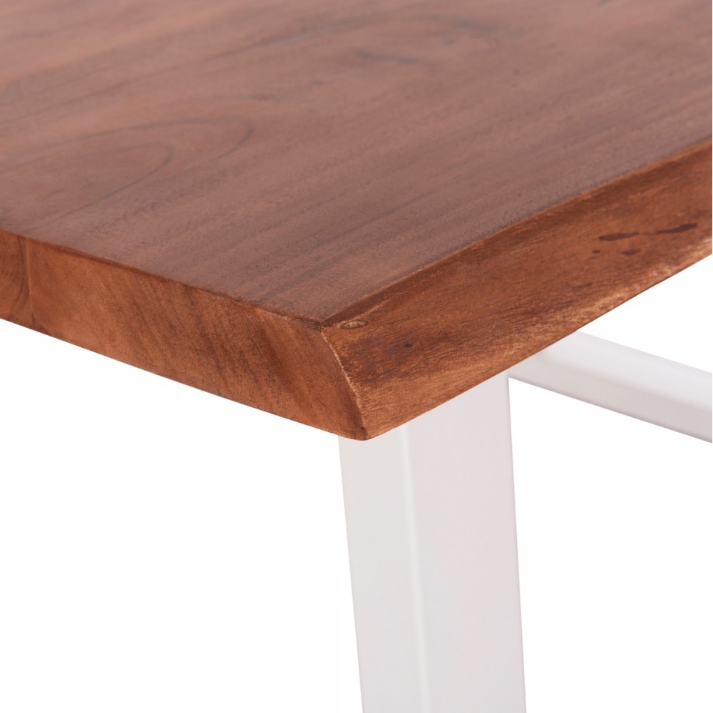 Τραπέζι "MONTANA" από ξύλο/μέταλλο σε χρώμα φυσικό/λευκό 160x90x77