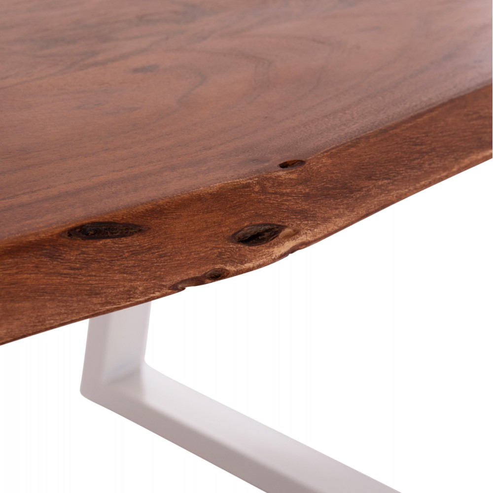 Τραπέζι "MONTANA" από ξύλο/μέταλλο σε χρώμα φυσικό/λευκό 160x90x77