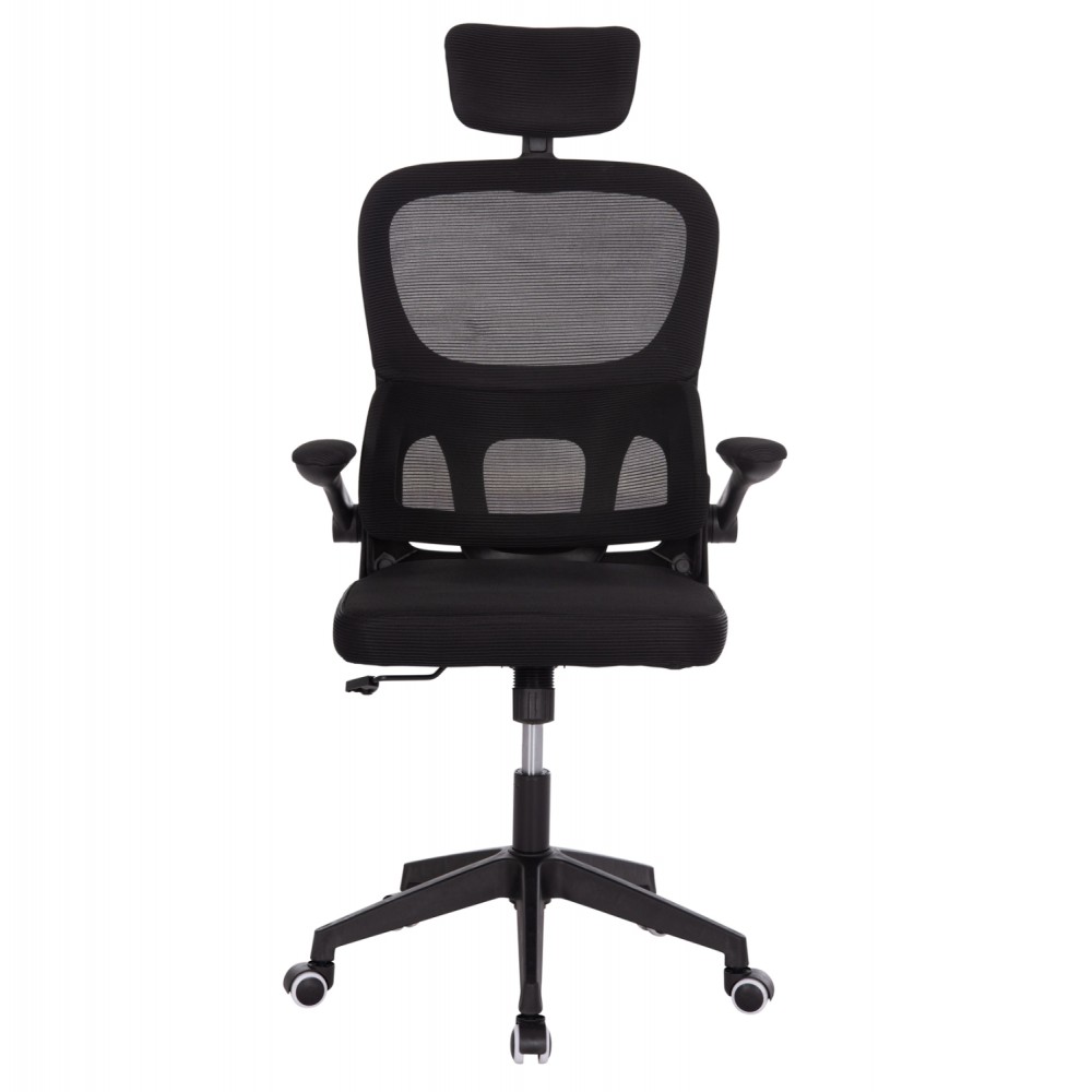 Καρέκλα γραφείου "BASTON" από mesh ύφασμα/pp σε χρώμα μαύρο 64x60x117-127