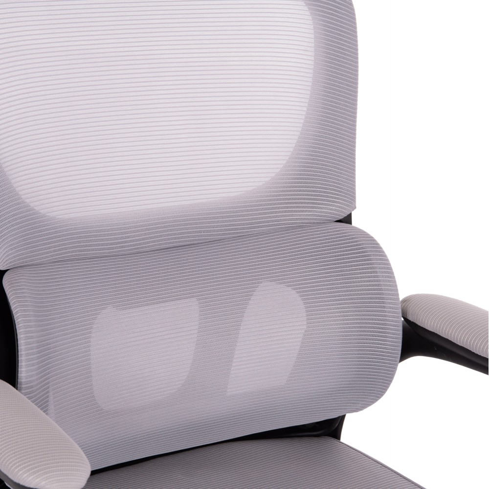 Καρέκλα γραφείου "BASTON" από mesh ύφασμα/pp σε χρώμα γκρι/μαύρο 64x60x117-127