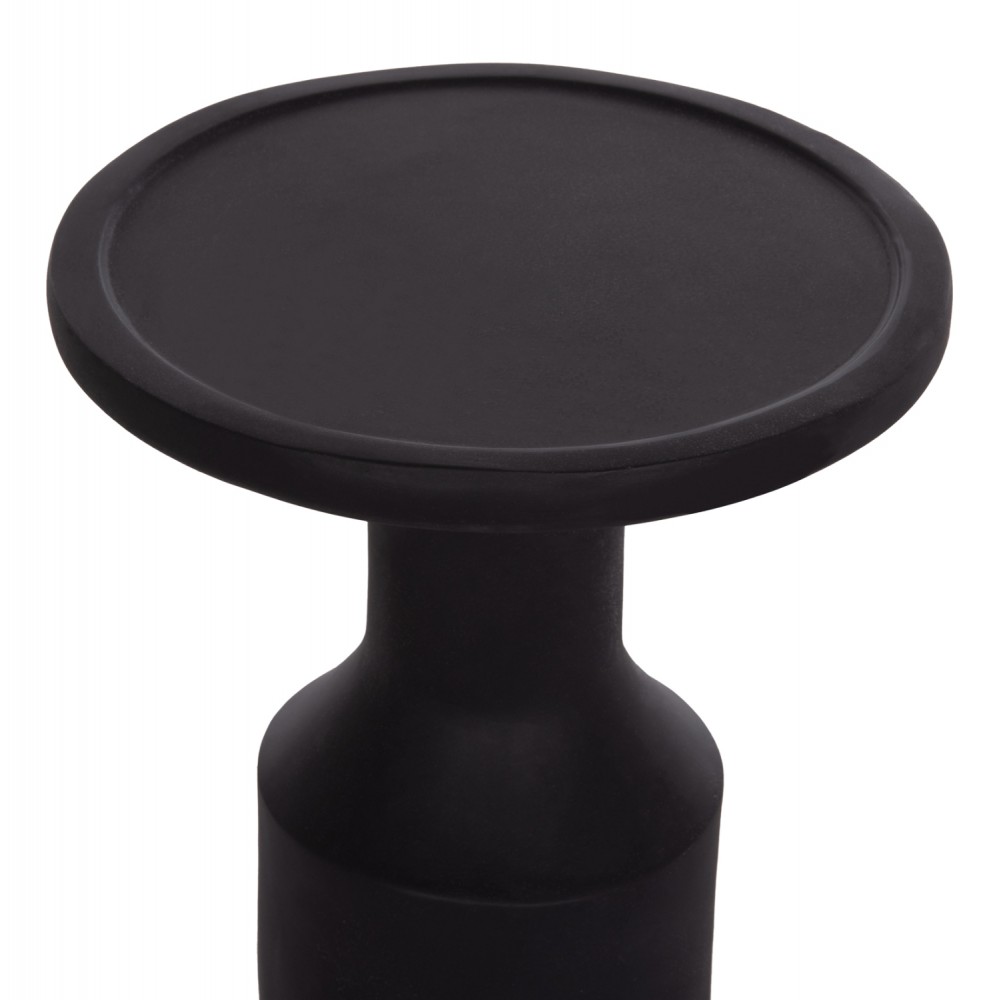 Τραπέζι βοηθητικό "TRED(T)" από fiber cement/rattan σε χρώμα μαύρο/φυσικό Φ40x61