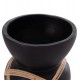 Διακοσμητικό βάζο δαπέδου "MAYNARD" από fiber cement/rattan σε χρώμα μαύρο/φυσικό Φ27.5x50