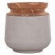 Διακοσμητικό βάζο δαπέδου "LINTER" από fiber cement/ξύλο σε χρώμα γκρι/φυσικό Φ41x47