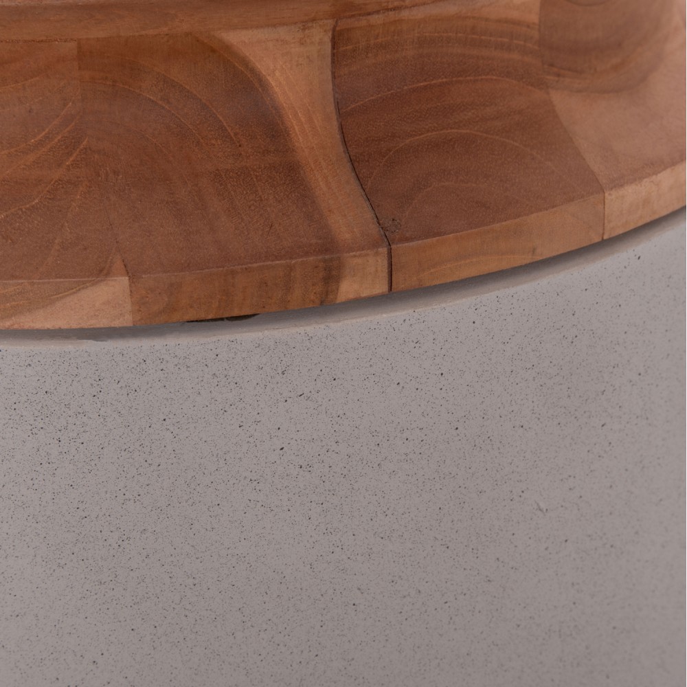 Διακοσμητικό βάζο δαπέδου "LINTER" από fiber cement/ξύλο σε χρώμα γκρι/φυσικό Φ41x47