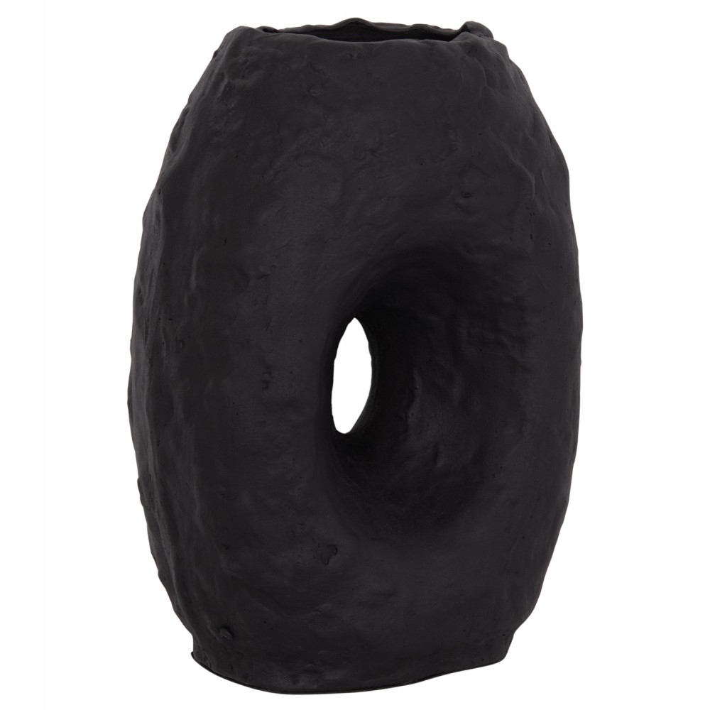 Επιτραπέζιο διακοσμητικό βάζο "NAMENTIS" από τερακότα σε χρώμα μαύρο 26.5x16x36.5