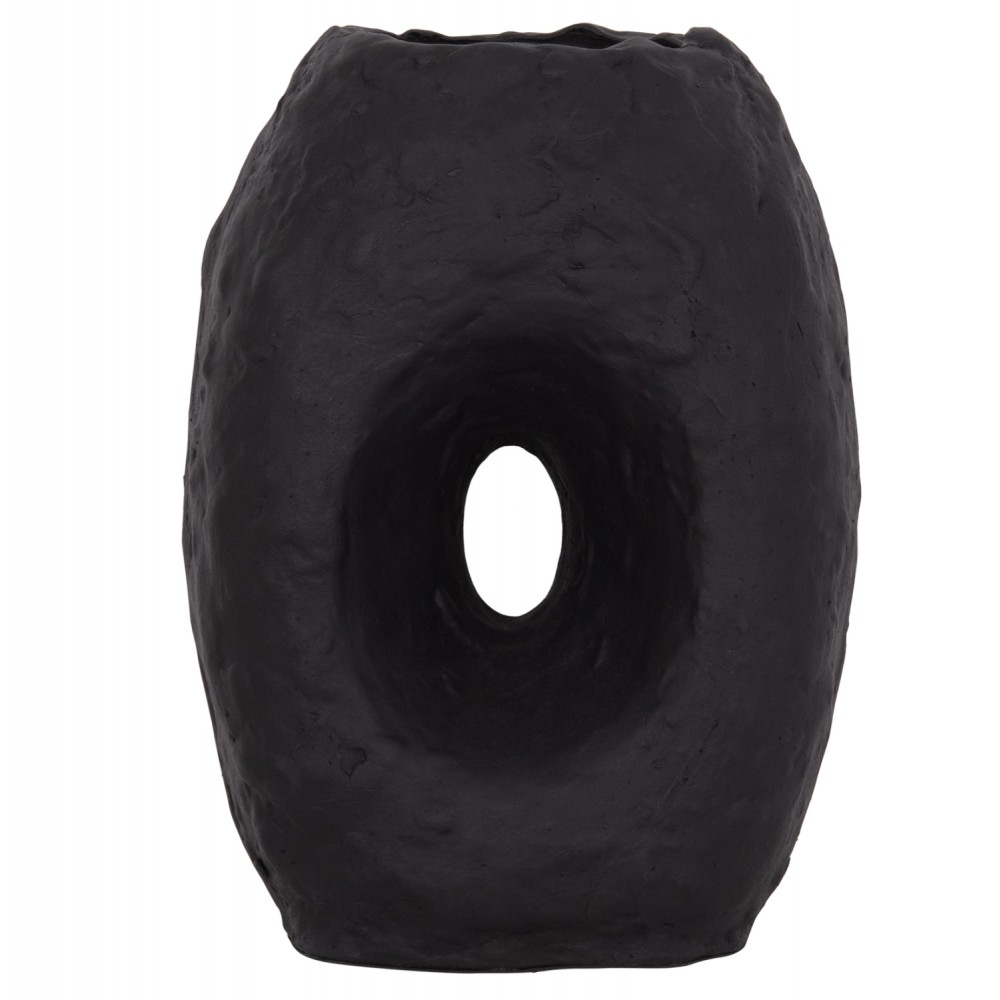 Επιτραπέζιο διακοσμητικό βάζο "NAMENTIS" από τερακότα σε χρώμα μαύρο 26.5x16x36.5