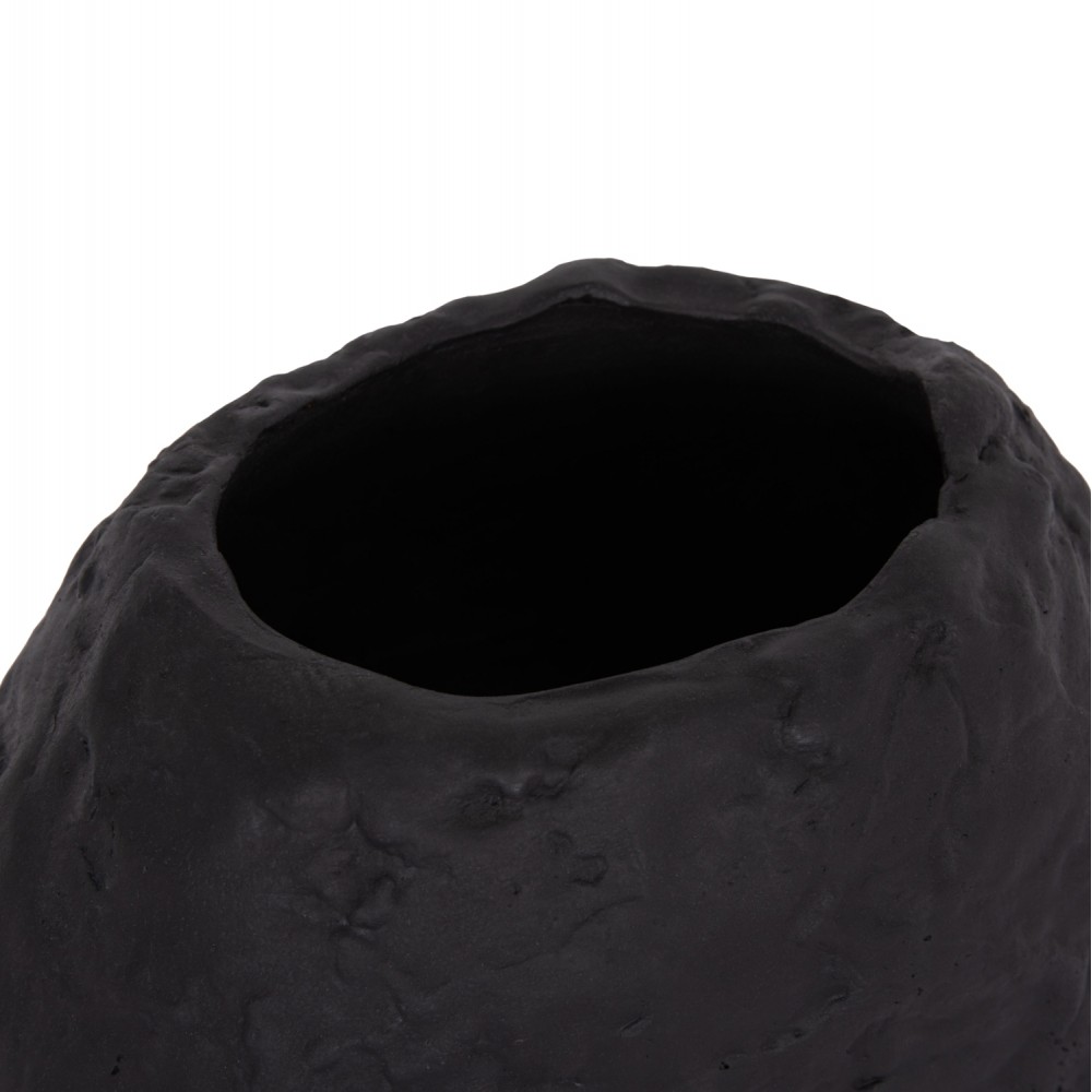 Επιτραπέζιο διακοσμητικό βάζο "NAMENTIS" από τερακότα σε χρώμα μαύρο 26.5x16x36.5