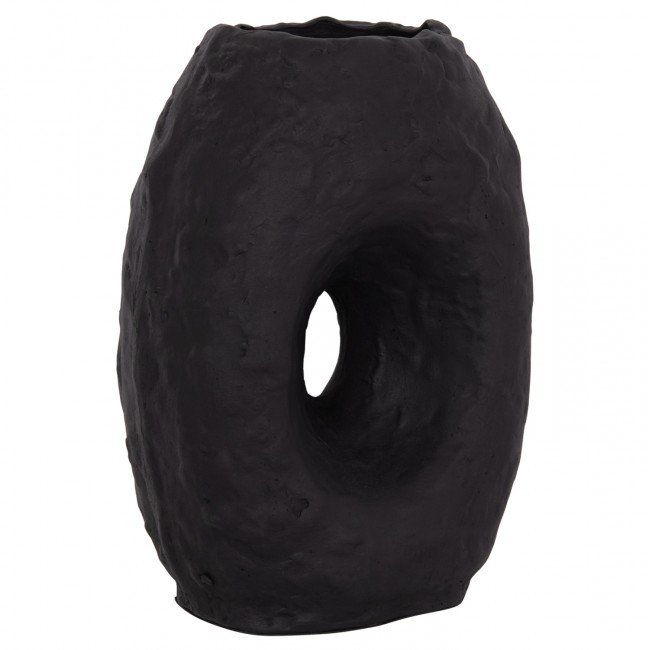 Επιτραπέζιο διακοσμητικό βάζο "NAMENTIS" από τερακότα σε χρώμα μαύρο 26.5x16x36.5