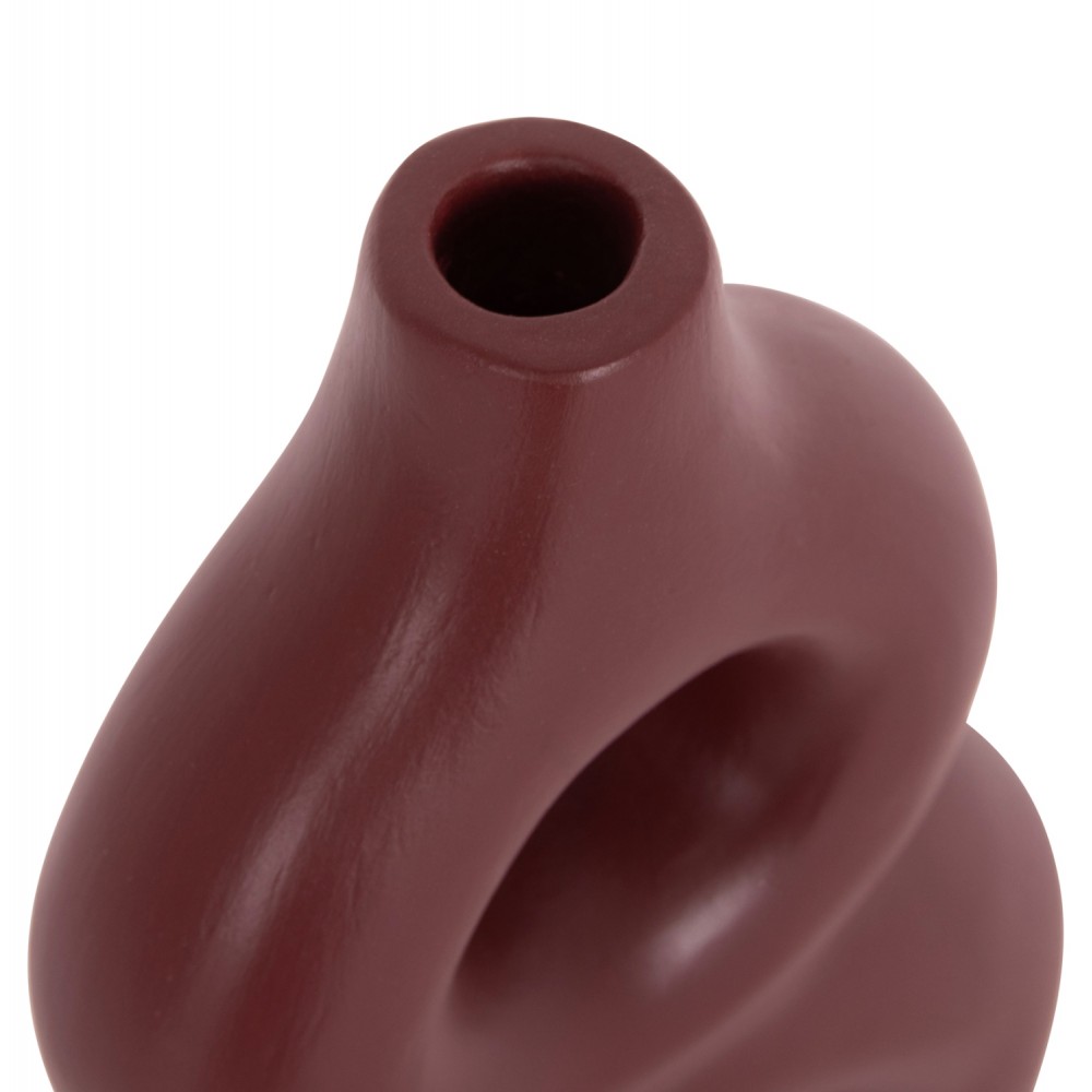 Επιτραπέζιο διακοσμητικό βάζο "FIORIN" από τερακότα σε χρώμα βυσσινί 21x7.5x31