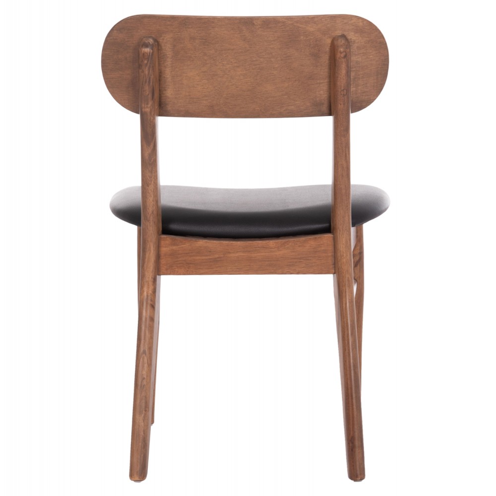 Καρέκλα τραπεζαρίας "SEKOR" από rubberwwod/pu σε χρώμα καρυδί/μαύρο 51x48x79