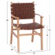 Πολυθρόνα τραπεζαρίας "FELIPE" από ξύλο/pu σε χρώμα φυσικό/καφέ 61x59x86