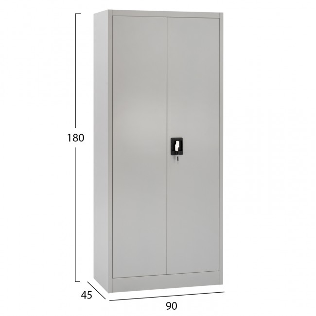 Ντουλάπα δίφυλλη μεταλλική σε χρώμα ανοιχτό γκρι 90x40x180