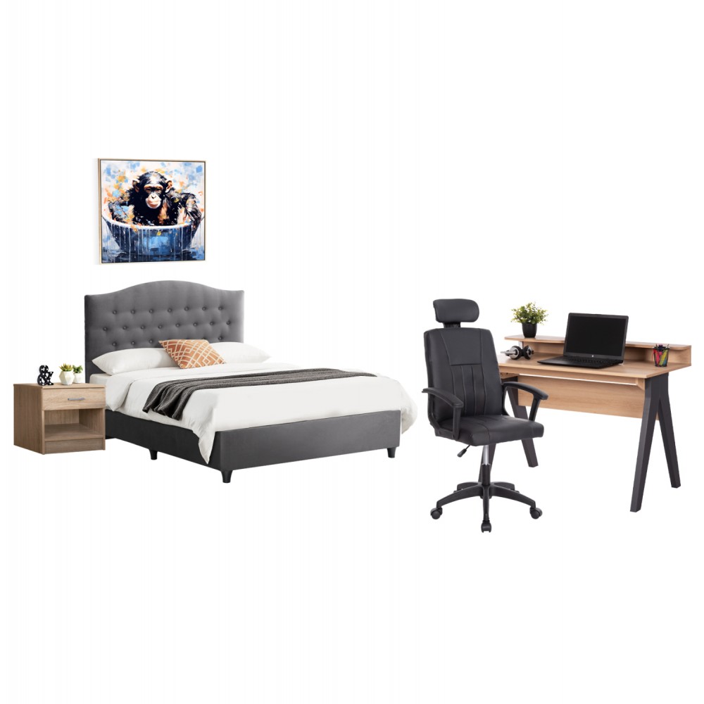 Σετ φοιτητικό πακέτο 5τμχ σε χρώμα γκρι/σονόμα/μαύρο