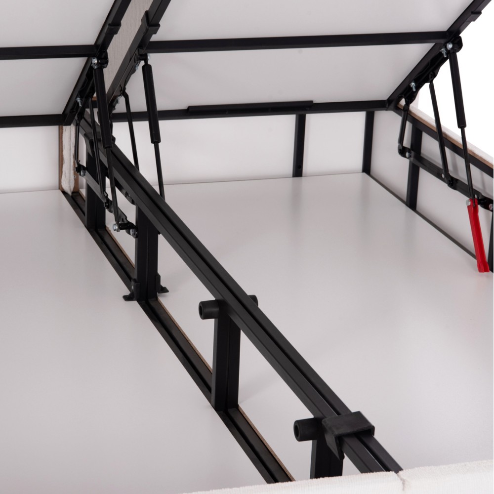 Κρεβάτι διπλό "DREAMLET" με αποθηκευτικό χώρο από ύφασμα μπουκλέ σε χρώμα λευκό 160x200