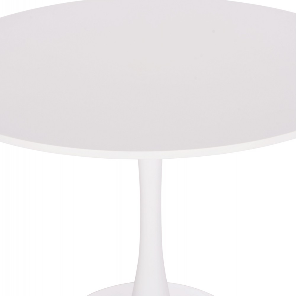 Τραπέζι τραπεζαρίας "BROLIN" από μέταλλο/mdf σε χρώμα λευκό Φ90x73