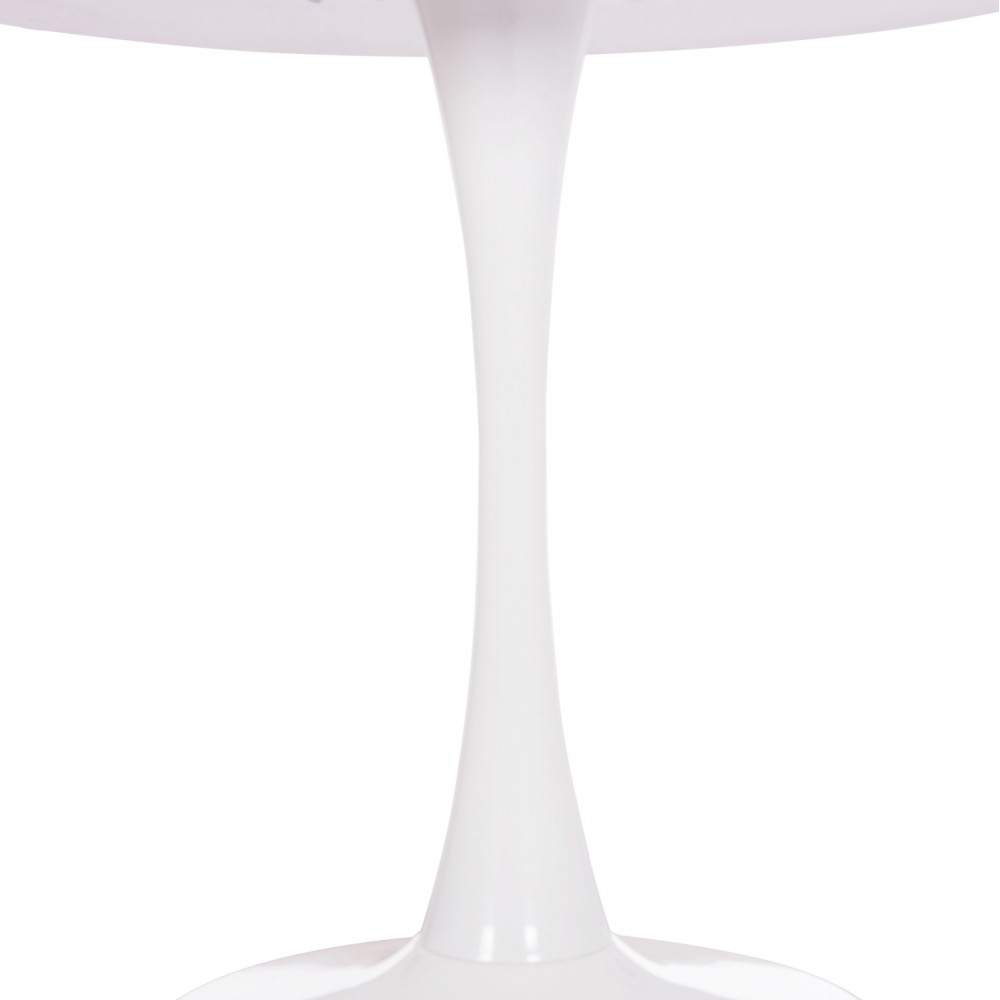 Τραπέζι τραπεζαρίας "BROLIN" από μέταλλο/mdf σε χρώμα λευκό Φ90x73