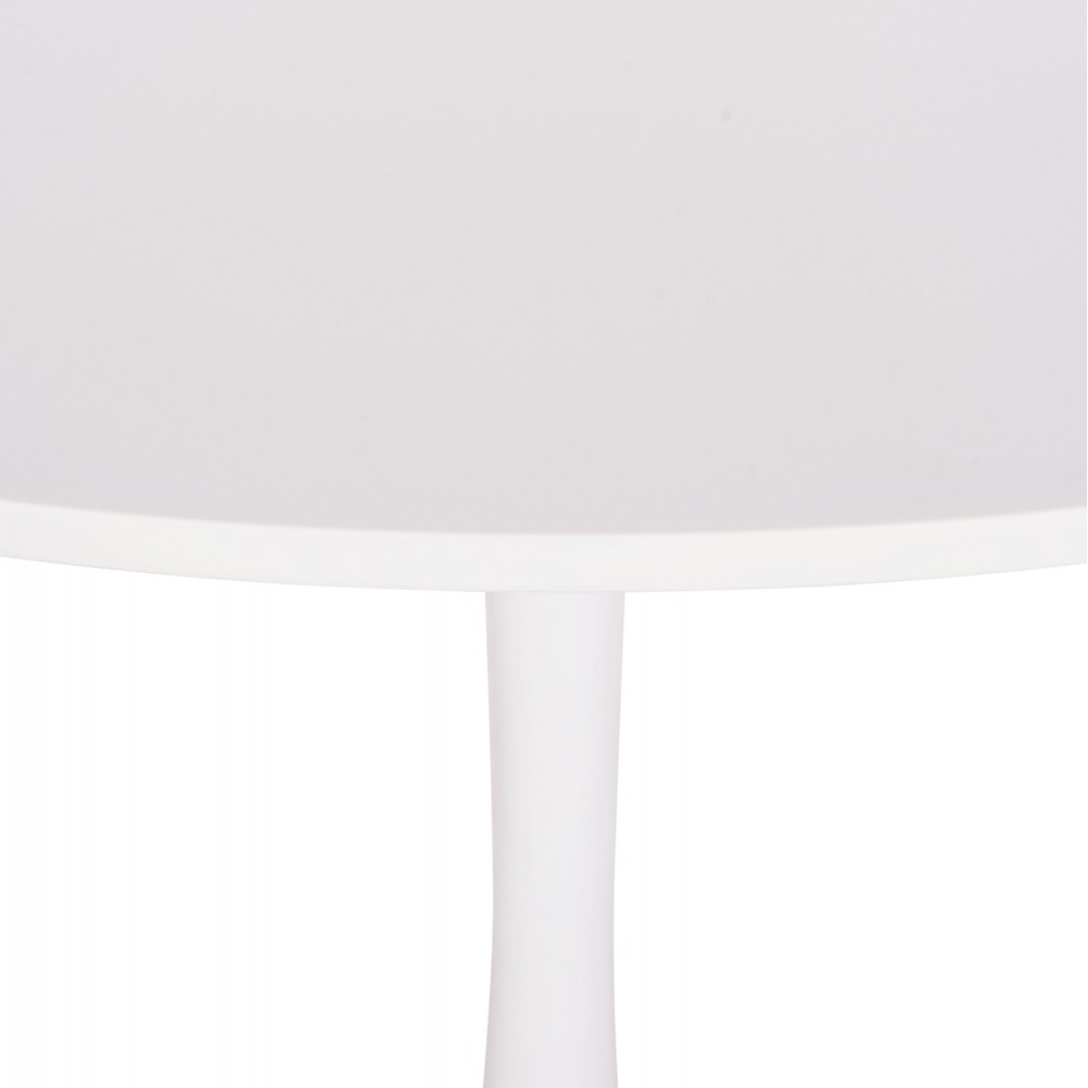 Τραπέζι τραπεζαρίας "BROLIN" από μέταλλο/mdf σε χρώμα λευκό Φ90x73