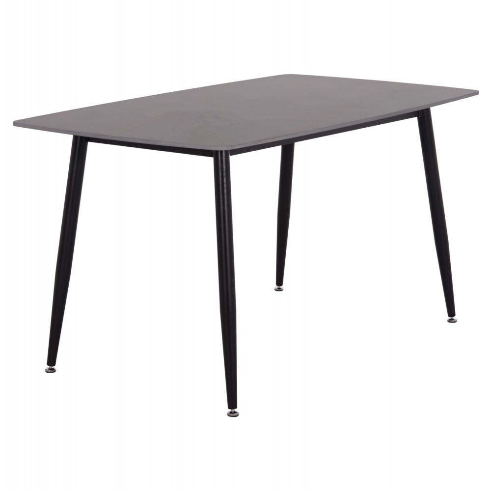 Τραπέζι τραπεζαρίας "RAVEN" από μέταλλο/κεραμικό μαύρο/ανθρακί μαρμάρου 140x80x74