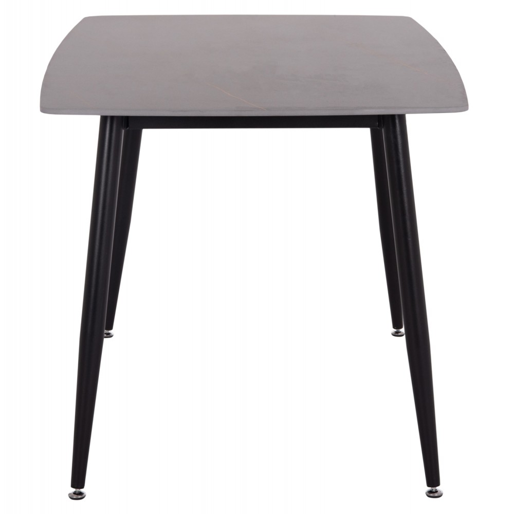 Τραπέζι τραπεζαρίας "RAVEN" από μέταλλο/κεραμικό μαύρο/ανθρακί μαρμάρου 140x80x74
