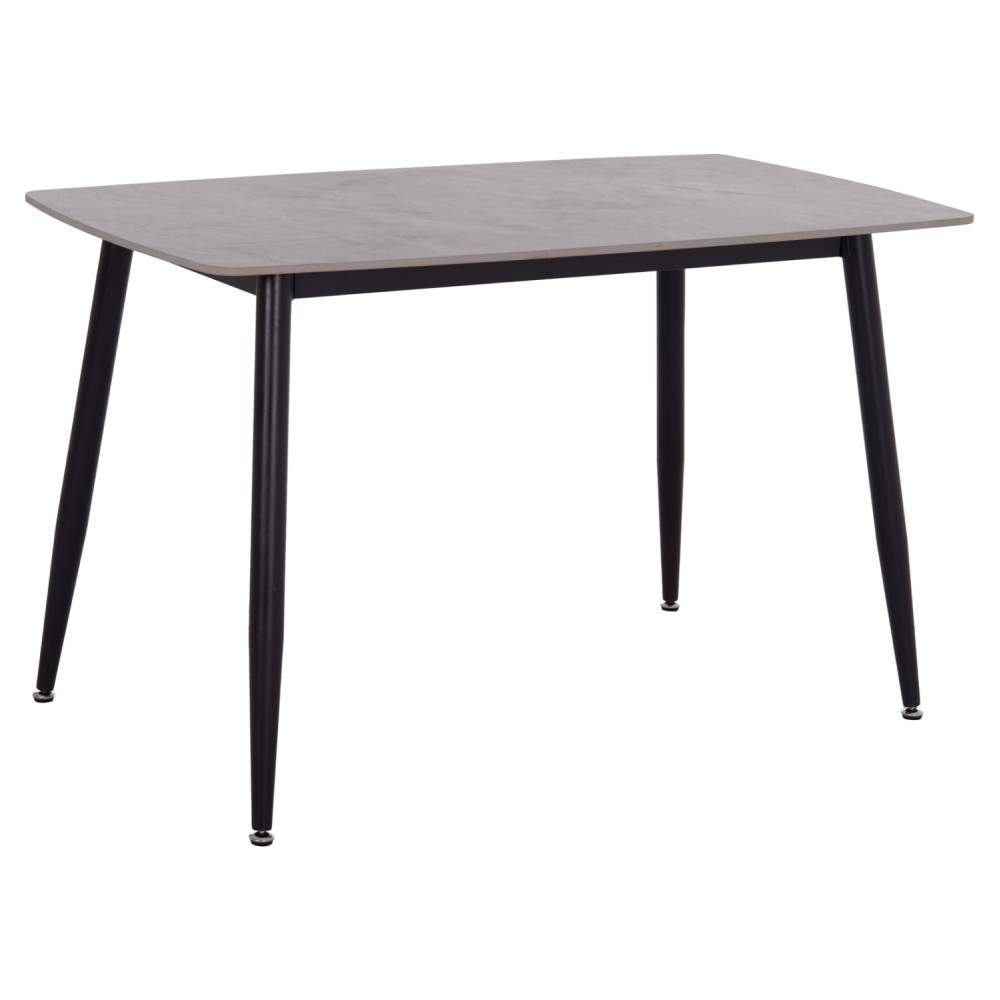 Τραπέζι τραπεζαρίας "RAVEN" από μέταλλο/κεραμικό μαύρο/γκρι μαρμάρου 120x70x73