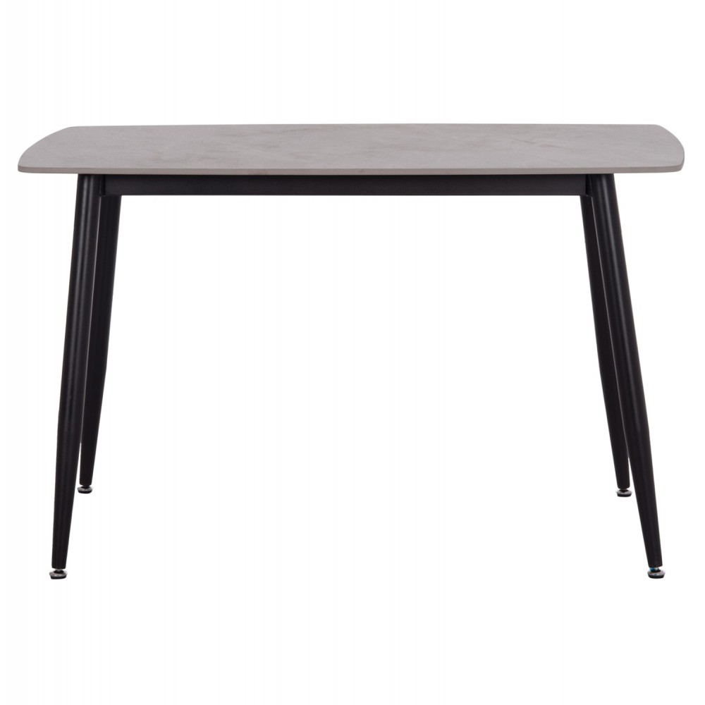 Τραπέζι τραπεζαρίας "RAVEN" από μέταλλο/κεραμικό μαύρο/γκρι μαρμάρου 120x70x73