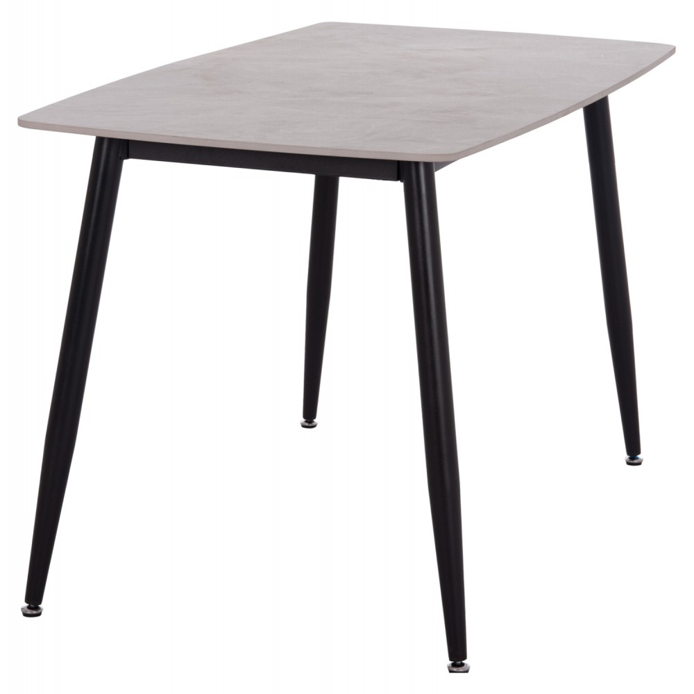 Τραπέζι τραπεζαρίας "RAVEN" από μέταλλο/κεραμικό μαύρο/γκρι μαρμάρου 120x70x73