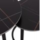 Σετ τραπέζια σαλονιού "TALOS" 2τμχ από μέταλλο/κεραμικό σε χρώμα μαύρο μαρμάρου Φ70x45.5