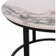 Σετ τραπέζια σαλονιού "TALOS" 2τμχ από μέταλλο/κεραμικό σε χρώμα μαύρο/λευκό-καφέ μαρμάρου Φ70x45.5