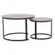 Σετ τραπέζια σαλονιού "TALOS" 2τμχ από μέταλλο/κεραμικό σε χρώμα μαύρο/γκρι μαρμάρου Φ70x45.5