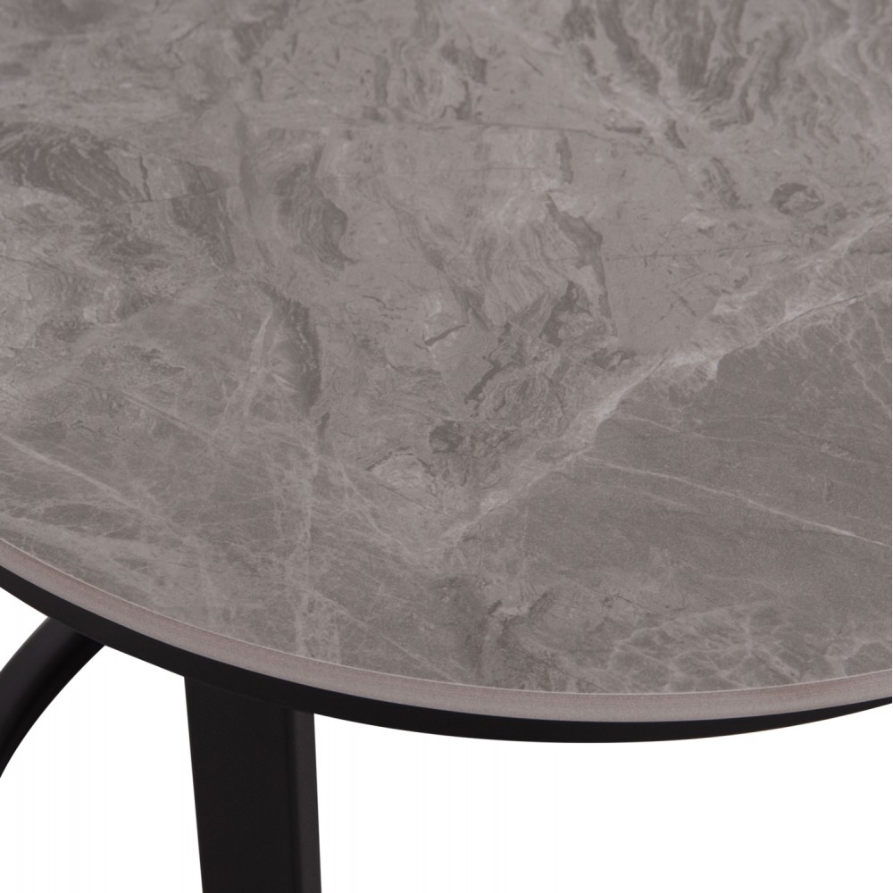 Σετ τραπέζια σαλονιού "TALOS" 2τμχ από μέταλλο/κεραμικό σε χρώμα μαύρο/γκρι μαρμάρου Φ70x45.5