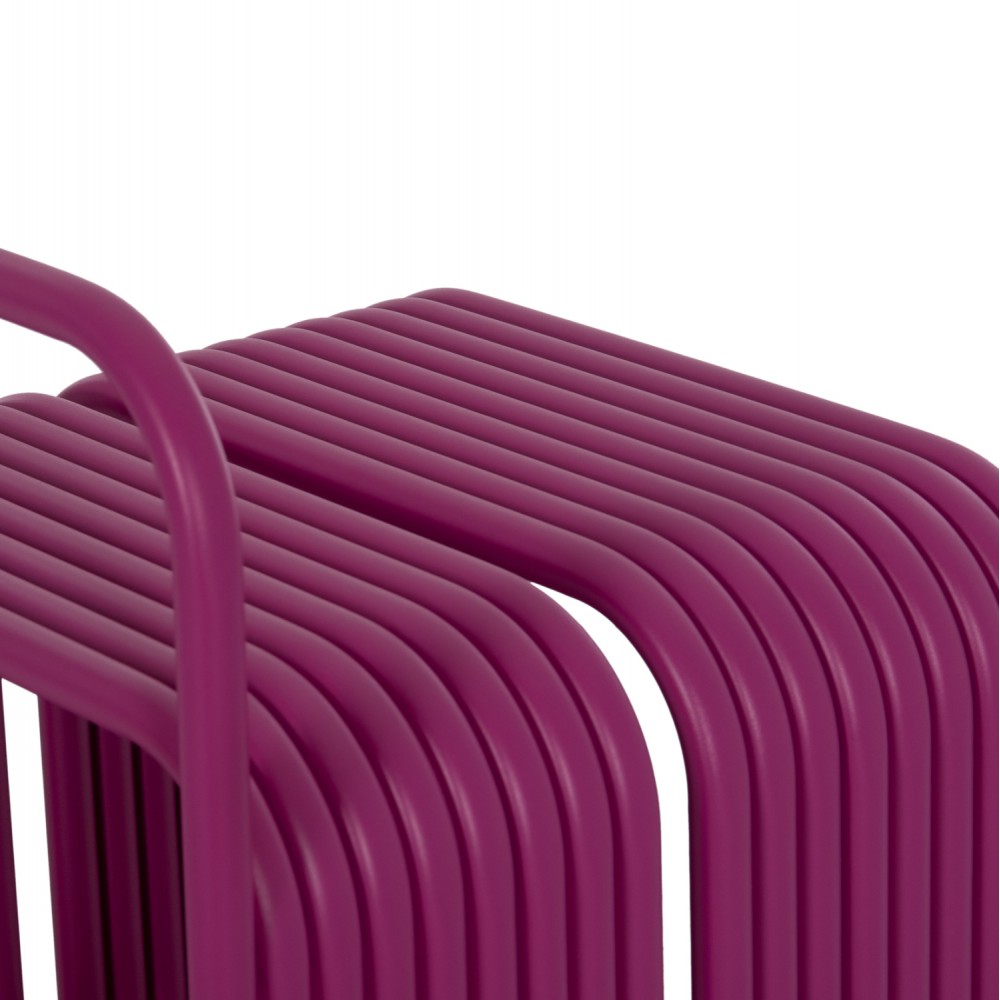 Σκαμπό χαμηλό "INTREPID" από αλουμίνιο σε χρώμα μωβ 40x38x55