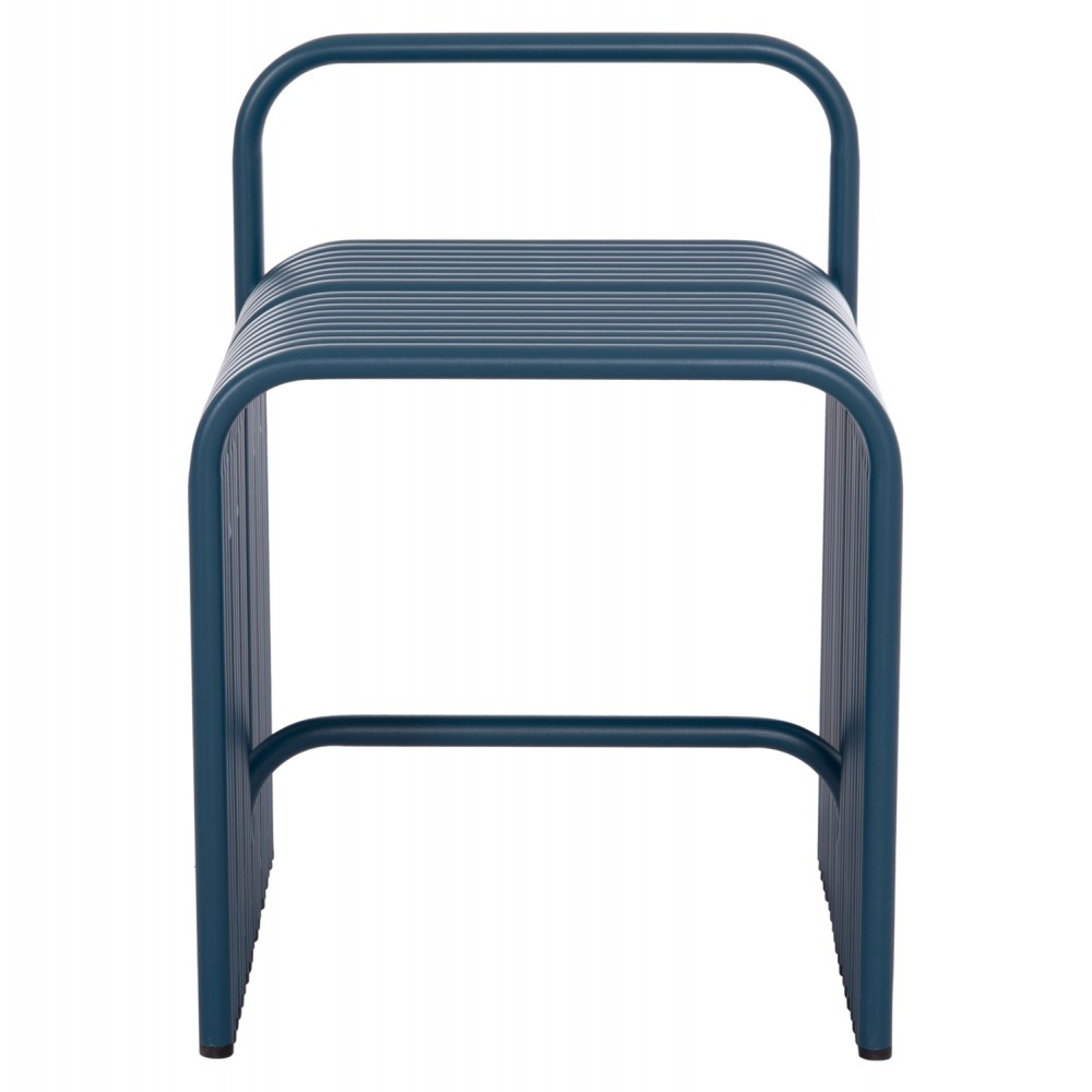 Σκαμπό χαμηλό "INTREPID" από αλουμίνιο σε χρώμα μπλε 40x38x55