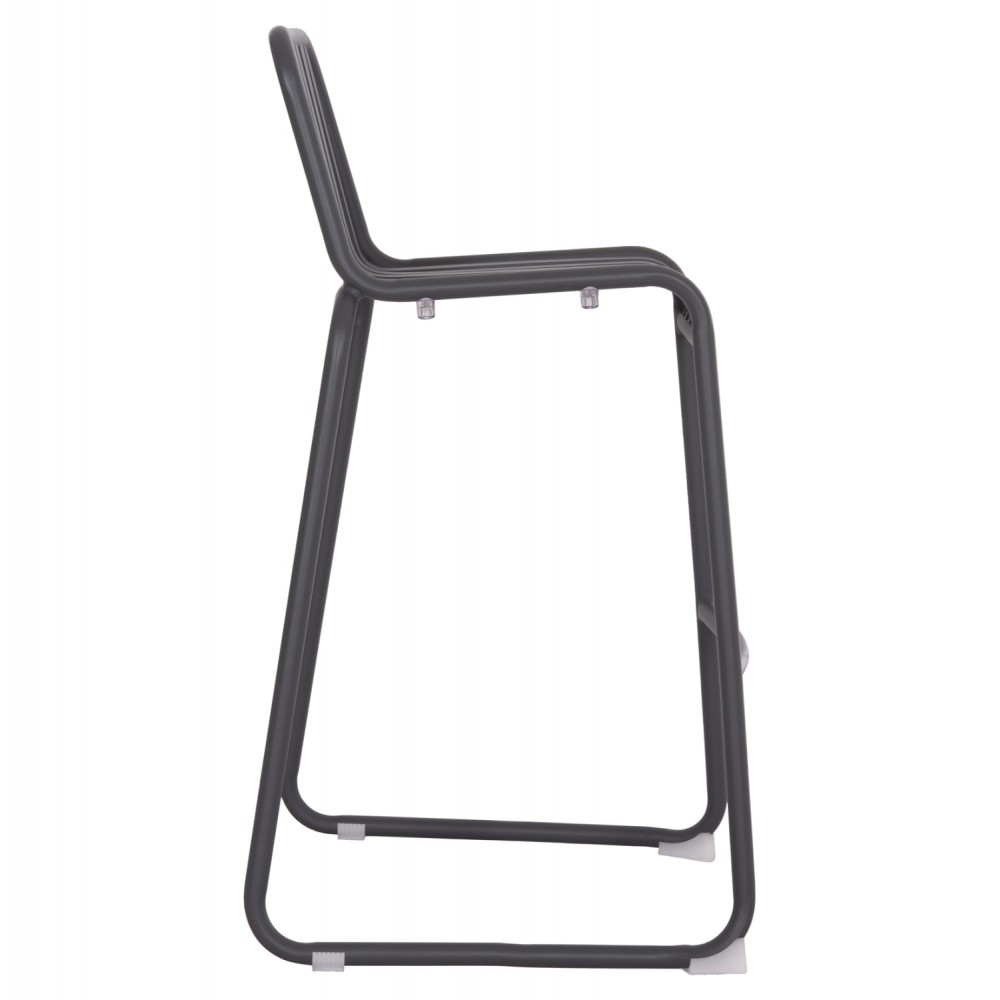 Σκαμπό μπαρ "RACHEL" από αλουμίνιο σε χρώμα γκρι 47x56.5x98.5