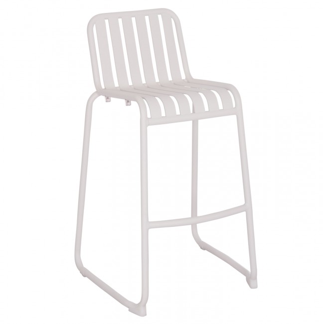 Σκαμπό μπαρ "RACHEL" από αλουμίνιο σε χρώμα λευκό 47x56.5x98.5