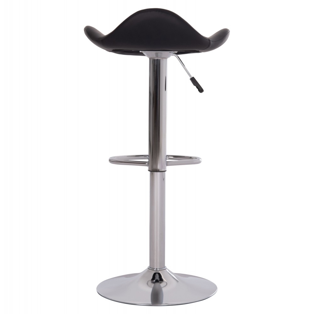 Σκαμπό μπαρ "GANNA" από pu/μέταλλο σε χρώμα μαύρο/χρωμίου 44x42x87