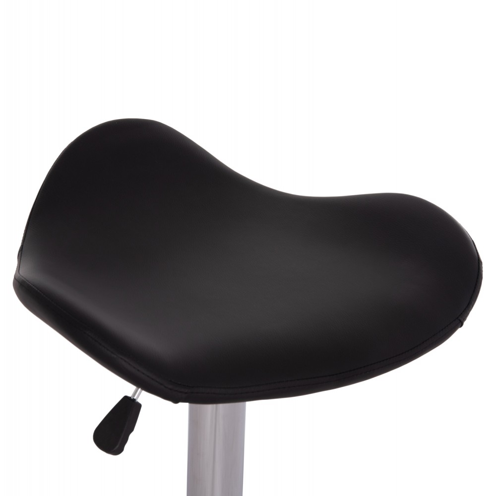 Σκαμπό μπαρ "GANNA" από pu/μέταλλο σε χρώμα μαύρο/χρωμίου 44x42x87