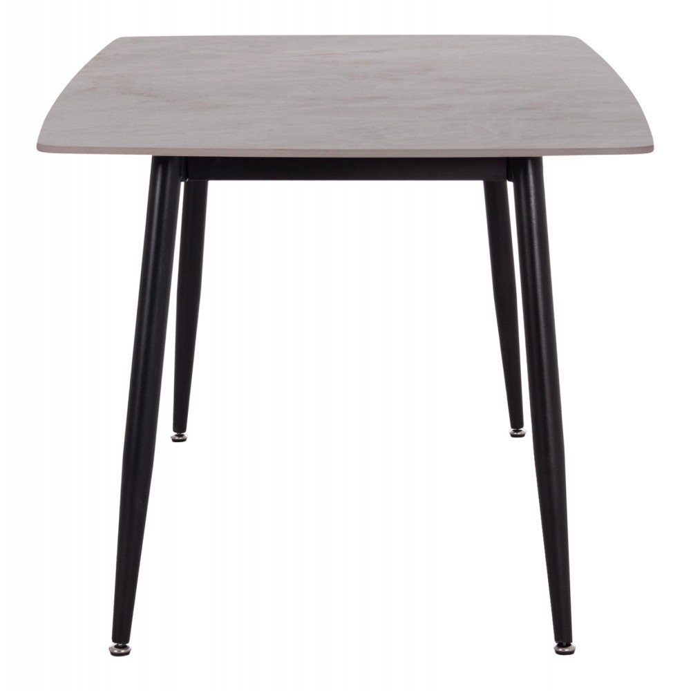 Τραπέζι τραπεζαρίας "RAVEN" από μέταλλο/κεραμικό μαύρο/γκρι μαρμάρου 160x80x74