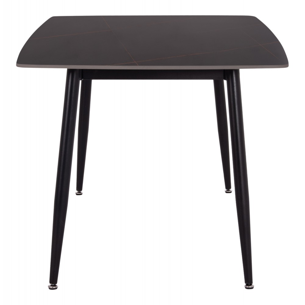 Τραπέζι τραπεζαρίας "RAVEN" από μέταλλο/κεραμικό μαύρο/μαύρο μαρμάρου 160x80x74