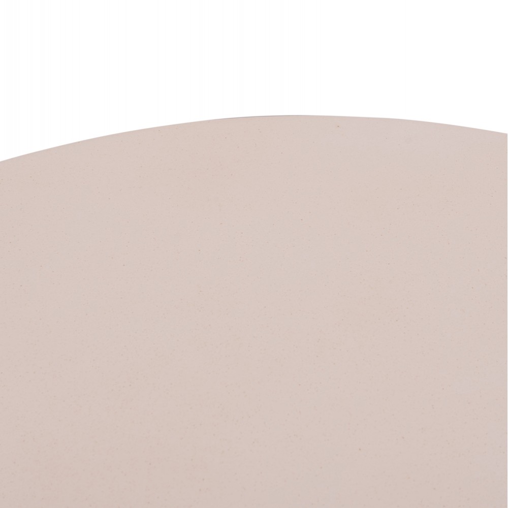 Τραπέζι σαλονιού "ANNA" από fiber cement/rattan σε χρώμα λευκό/φυσικό Φ92x44.5