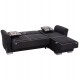 Γωνιακός καναπές-κρεβάτι "BRONKO" με αποθηκευτικό χώρο από ύφασμα σε χρώμα ανθρακί 218x138x77