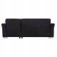 Γωνιακός καναπές-κρεβάτι "BRONKO" με αποθηκευτικό χώρο από ύφασμα σε χρώμα ανθρακί 218x138x77