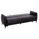 Καναπές-κρεβάτι "NIKKO" τριθέσιος με αποθηκευτικό χώρο από pu σε χρώμα μαύρο 207x80x82